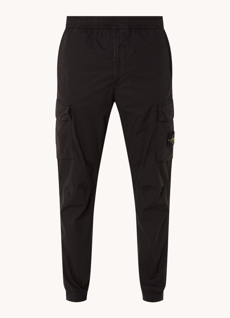 Pantaloni cargo conici Stone Island 31303 cu cizme din piele