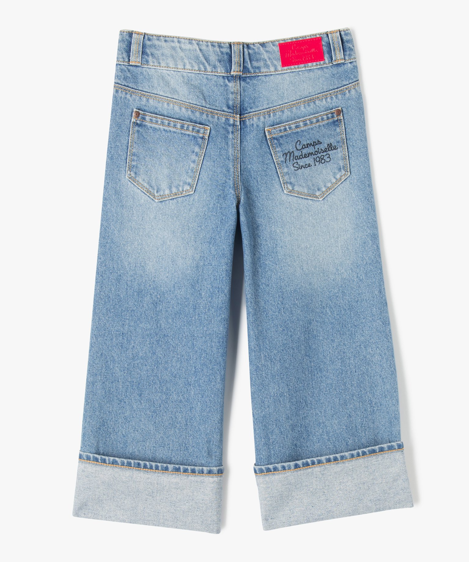 Jean large avec revers fille - Camps United stone | GEMO