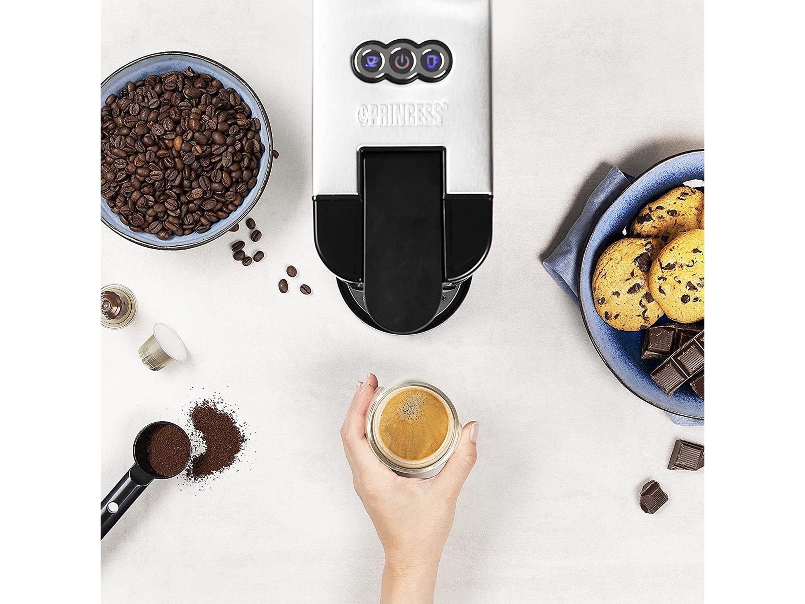Setpoint Kapselmaschine, Kaffee-Pulver Kapseln & ESE Pads 1 Tassen Pad-Maschine & Milchkännchen