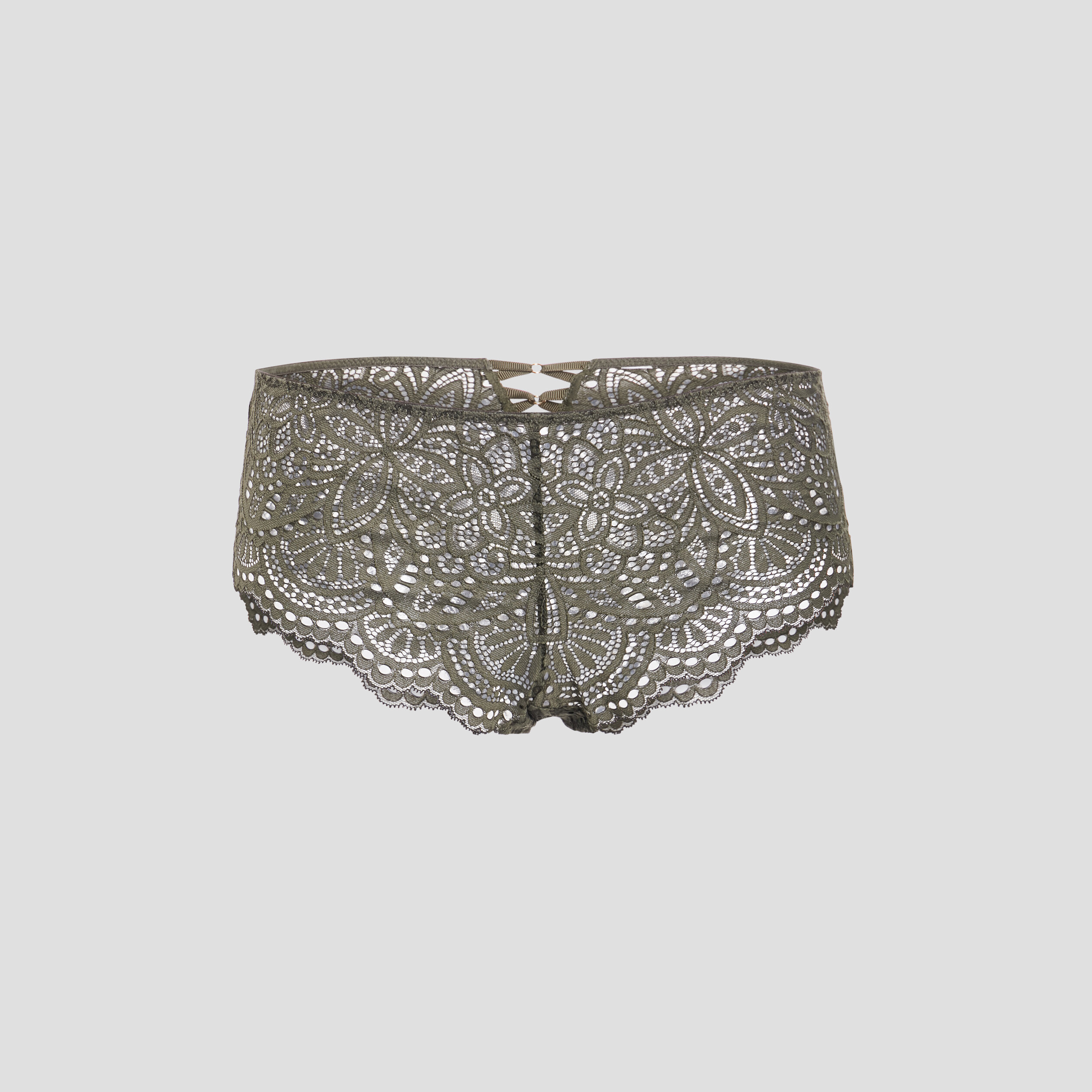 Shorty en dentelle vert kaki femme | La Halle