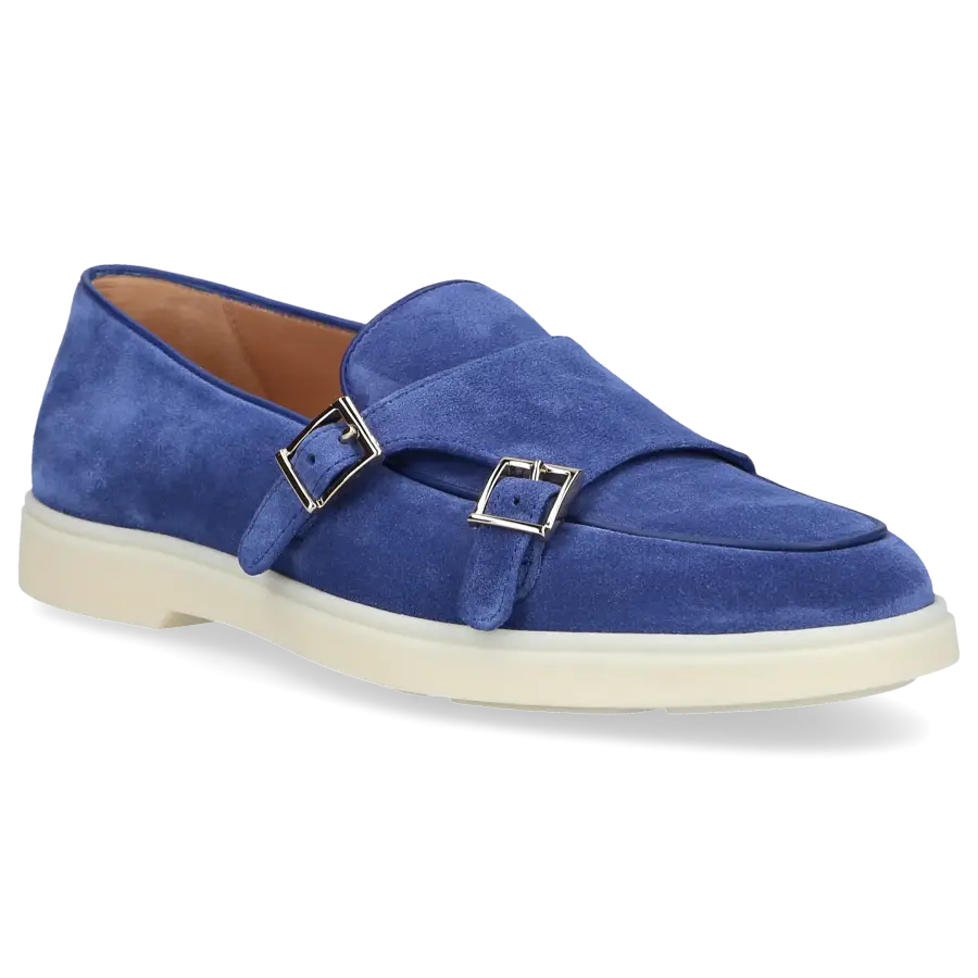 Santoni - Loafer 59194 Veloursleder - blau