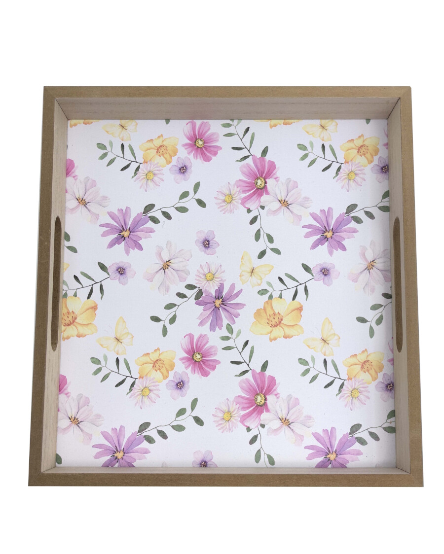 Dekotablett Blumenmuster