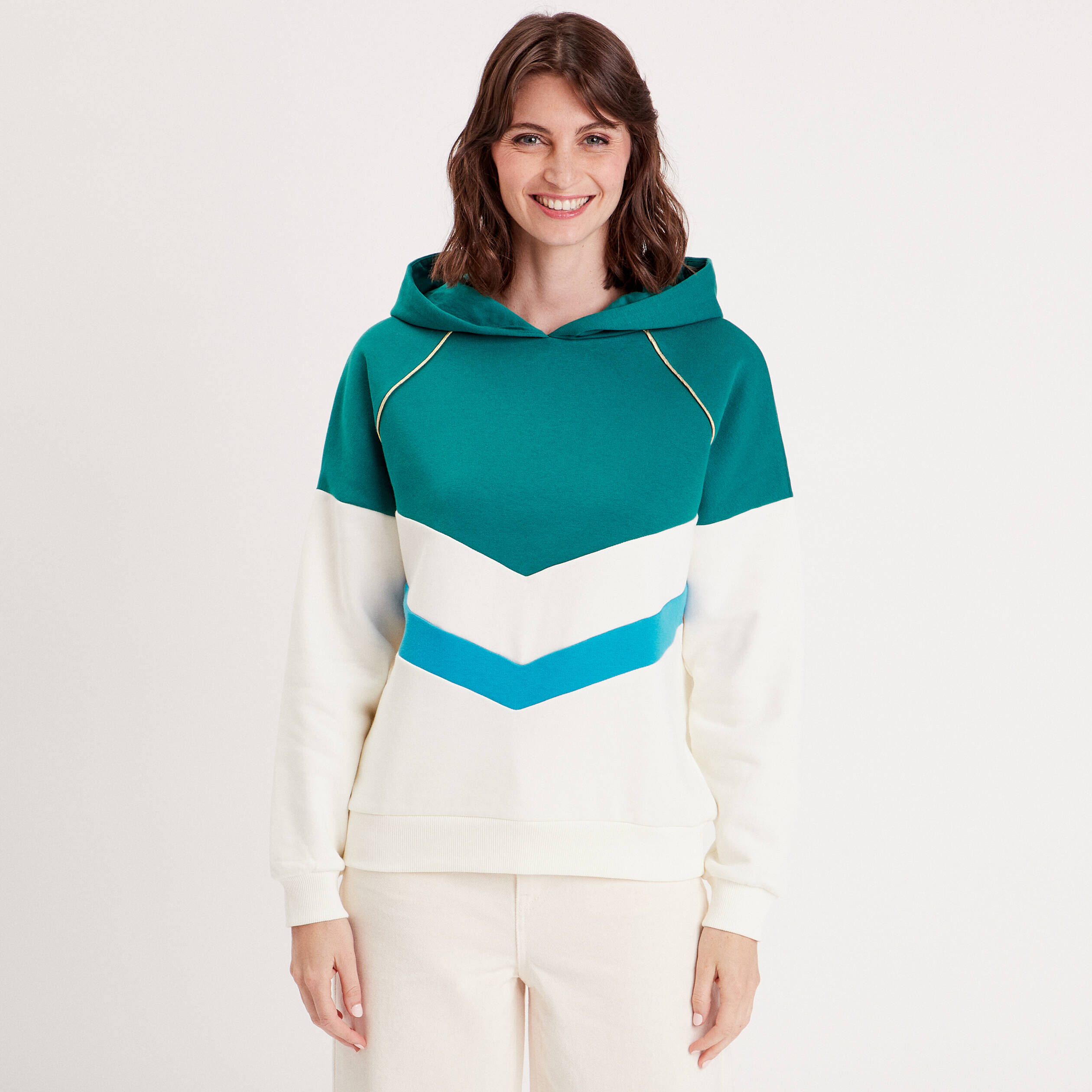 Sweat à capuche bleu femme | Cache Cache