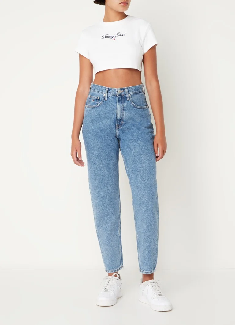 Jean mom taille haute Tommy Hilfiger, délavage moyen