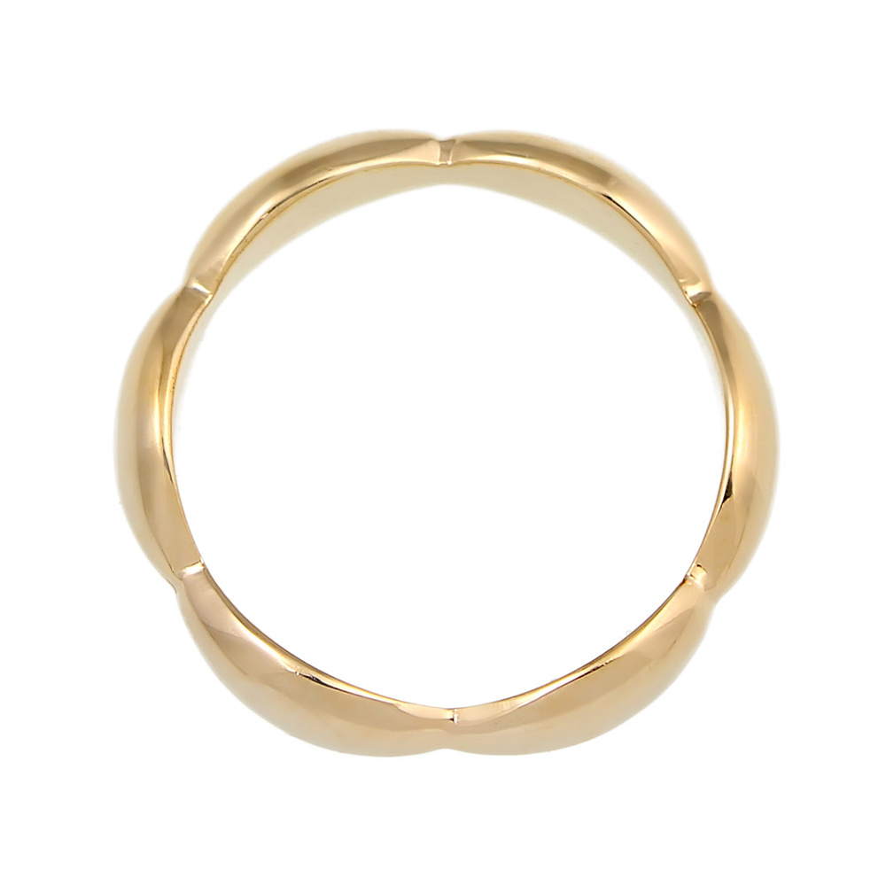 Elli Elli Bague Basic Courbé Geo Look Femme - (925/1000) Argent Plaqué Or Bague