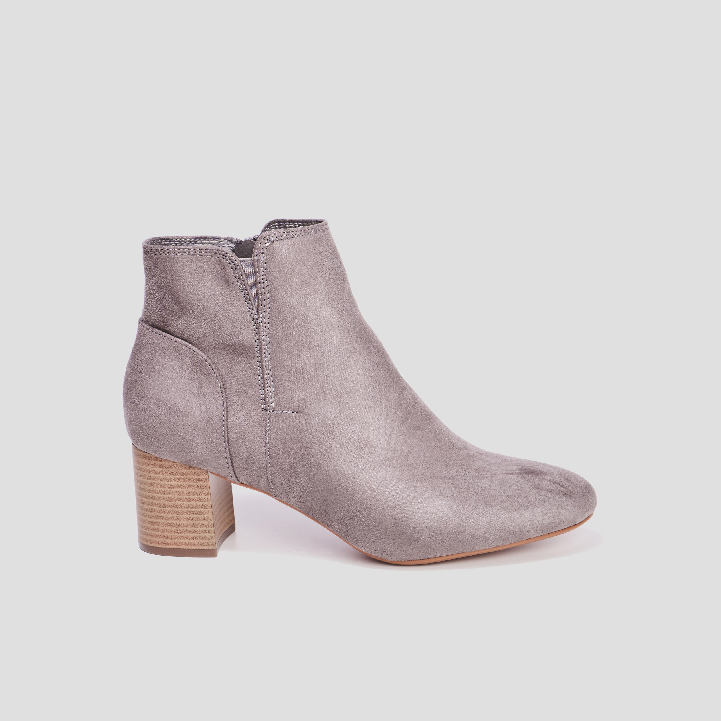 Bottines suédines à talons gris femme | La Halle