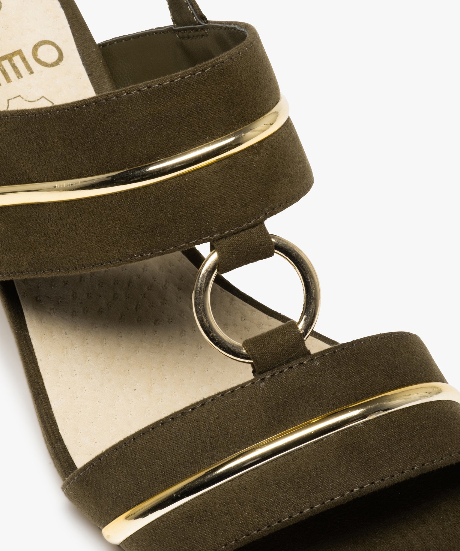 Sandales femme à talon dessus suédé avec détails métall... vert | GEMO