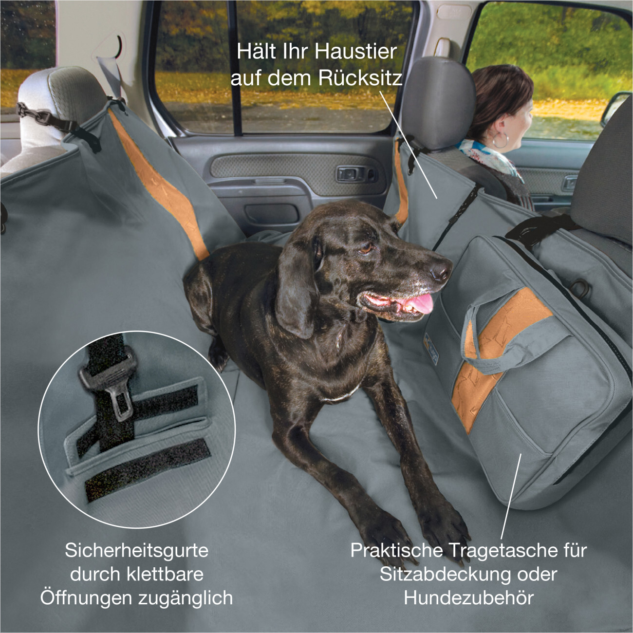 Kurgo Autozubehör Kurgo Wander-Autohängematte für Hunde schwarz