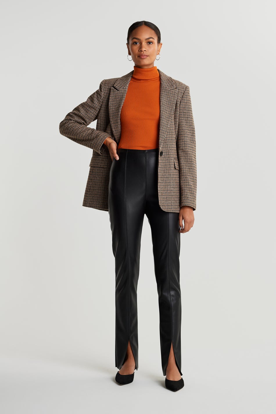Gigi PU slit trousers