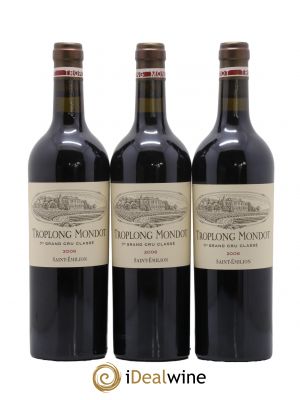 Château Troplong Mondot 1er Grand Cru Classé B  2006 - Lot de 3 Bouteilles