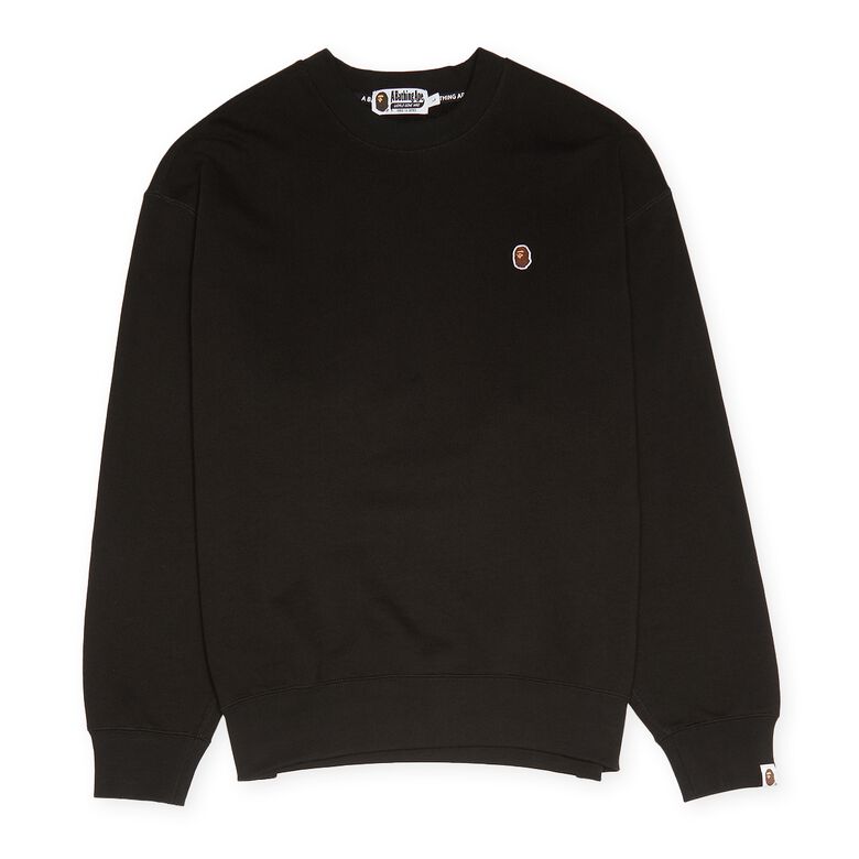 A Bathing Ape Head One Point Crewneck black