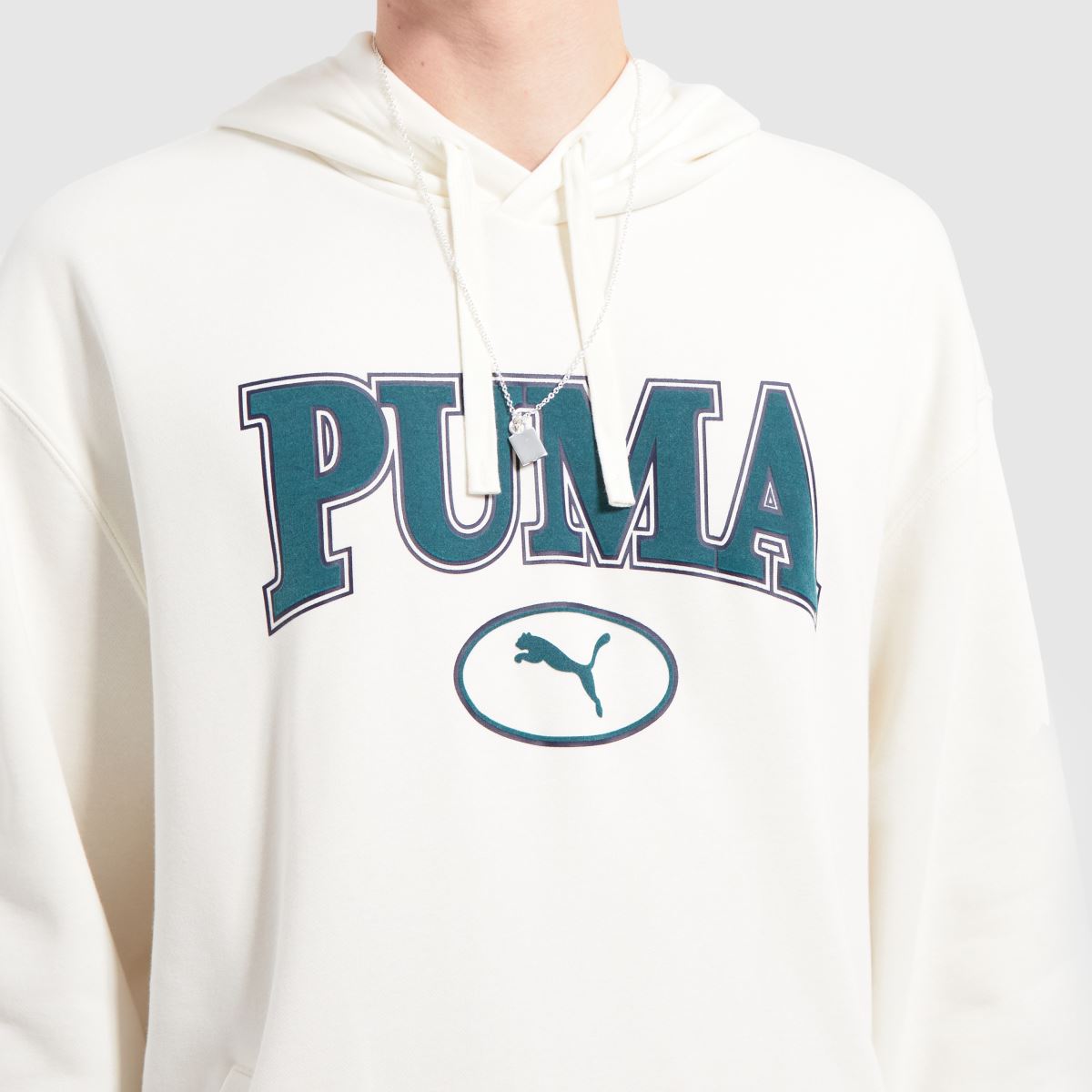 PUMA – Vit t-shirt med huva