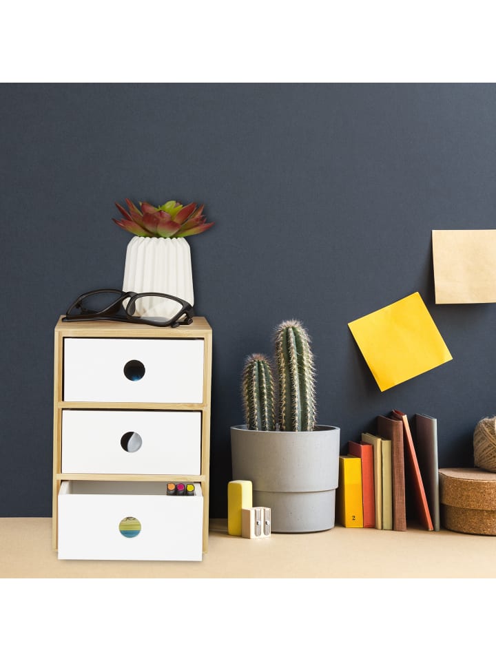 relaxdays Schreibtisch Organizer in Weiß günstig kaufen onesize