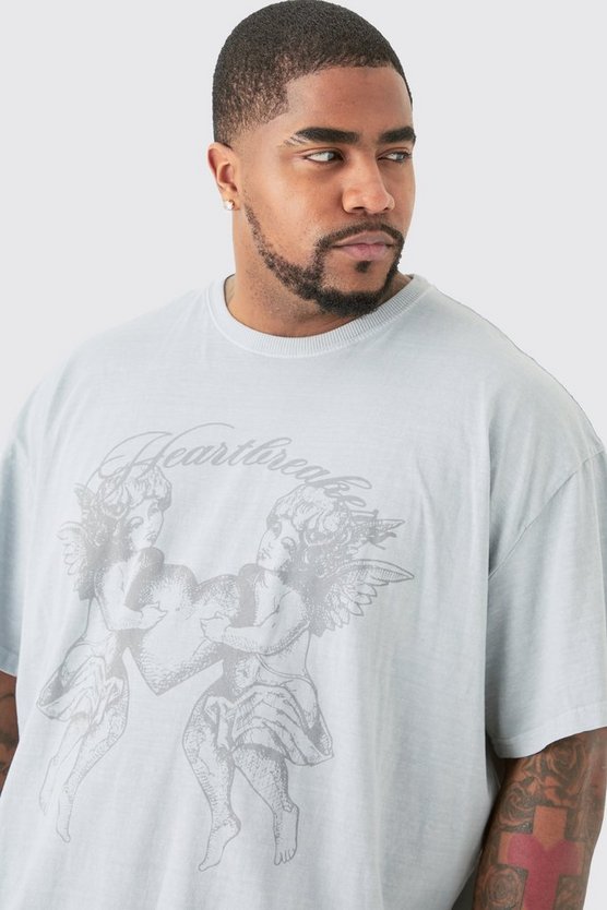 Plus Oversize T-Shirt mit Heart Breaker Print