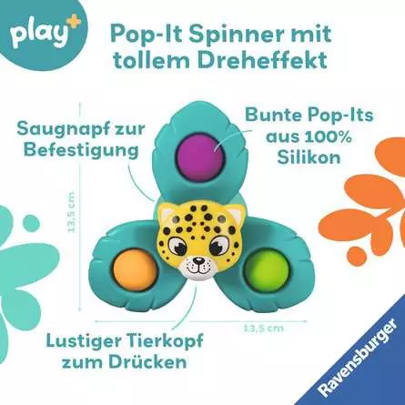 Play+ Pop-it Spinner: Leopard - Babyspielzeug ab 6 Monaten