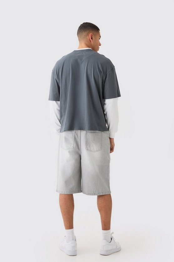 Hellgraue Denim Jorts