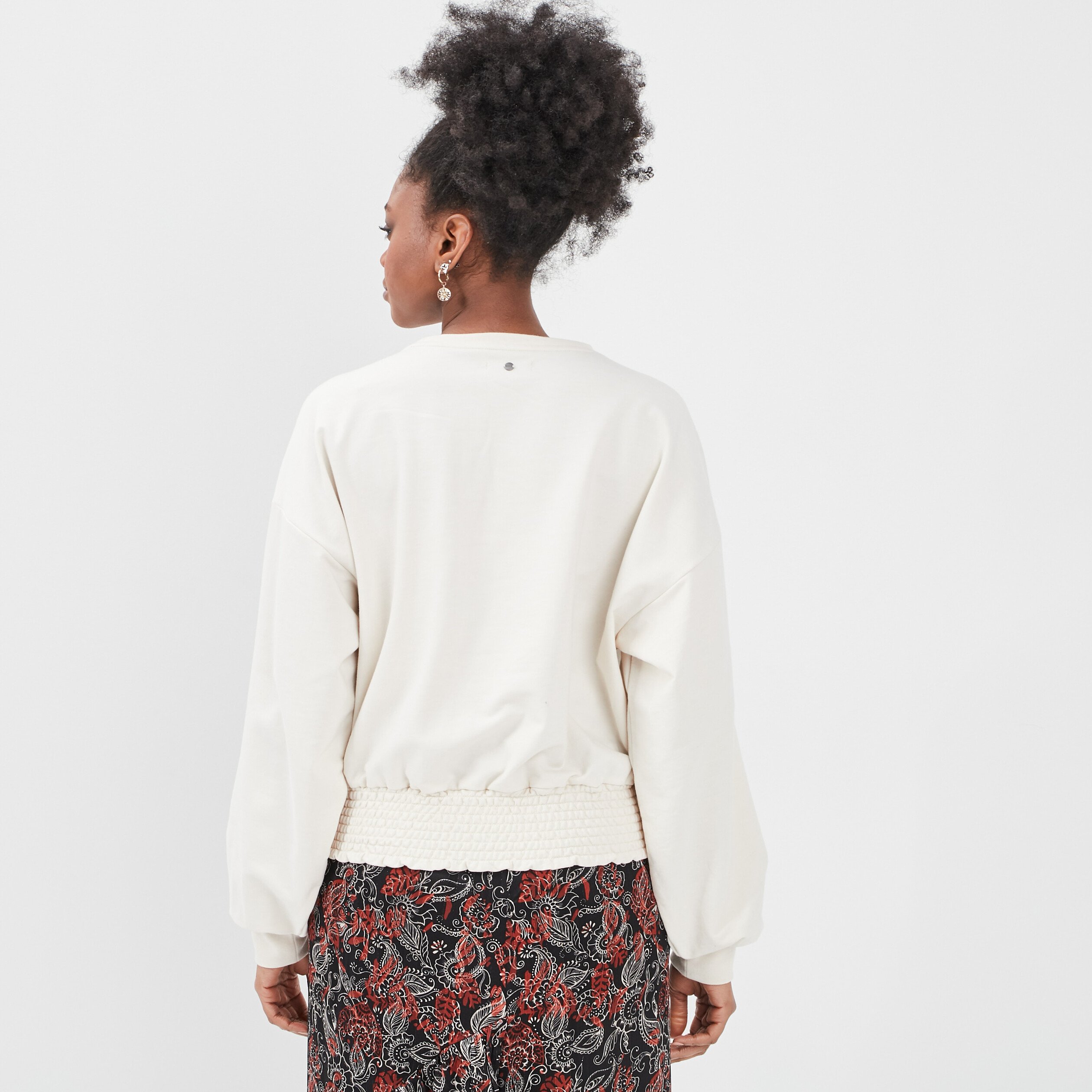 Sweat manches longues Liberto ivoire femme | La Halle
