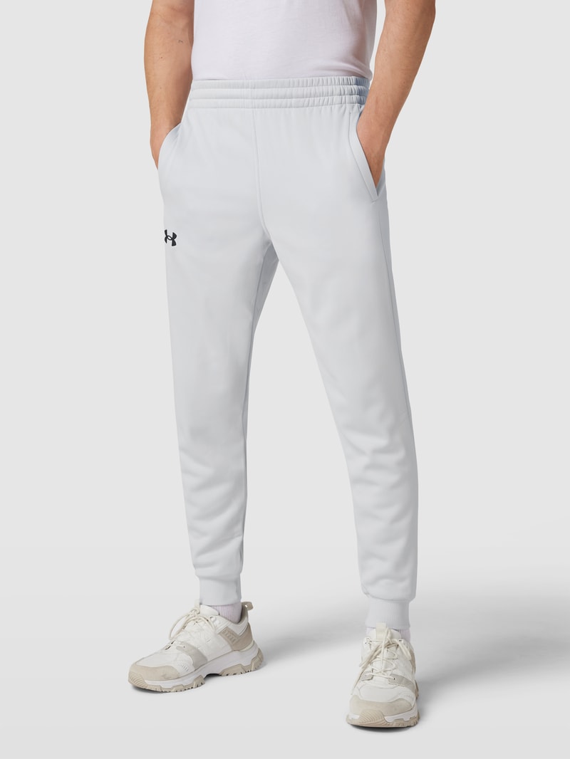 Sweatpants mit Logo-Print Modell 'Armour Fleece Joggers' in hellgrau
