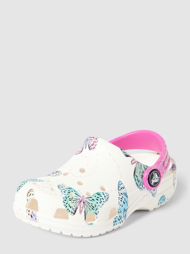 Sandale mit Allover-Muster Modell 'Classic Butterfly' in weiß
