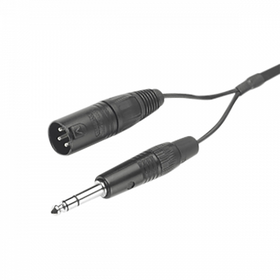 K 190.40 - 1,5 m Glattes Anschlusskabel mit 3-pol. XLR und 6,35 mm Klinke