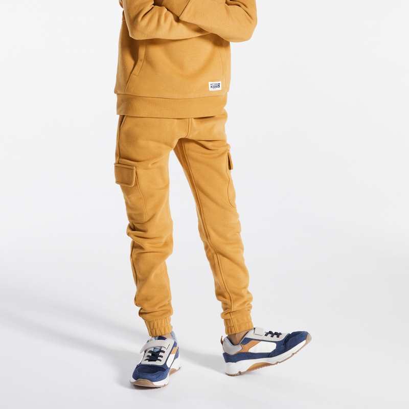 Jogging uni à poches cargo marron garçon