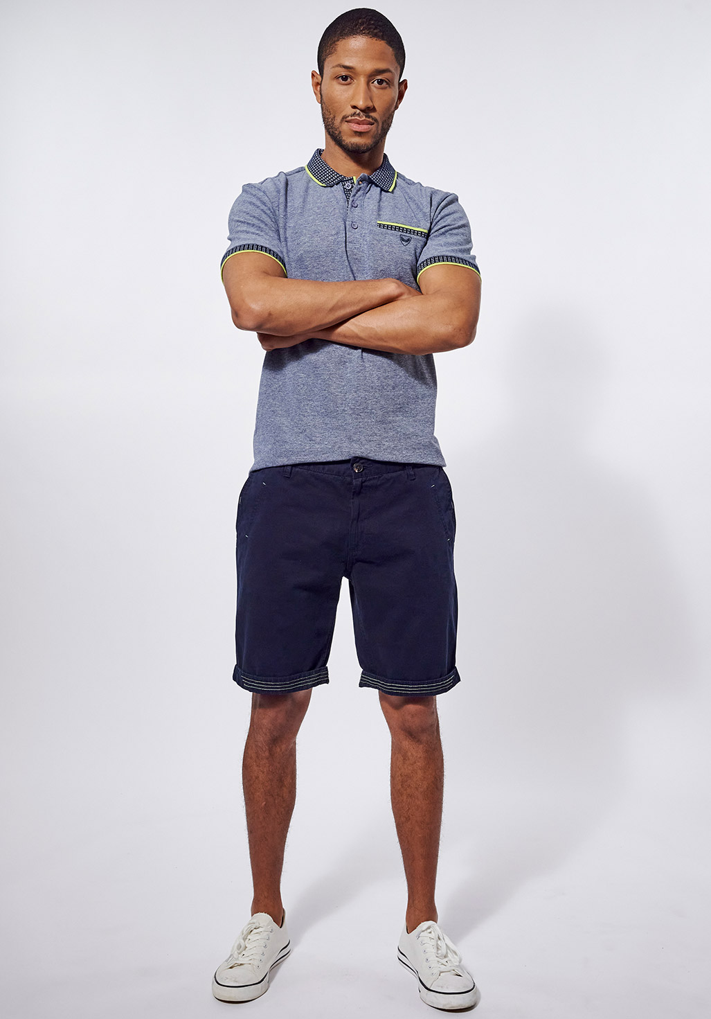 SABER  Short régular bleu Homme en 100% coton
