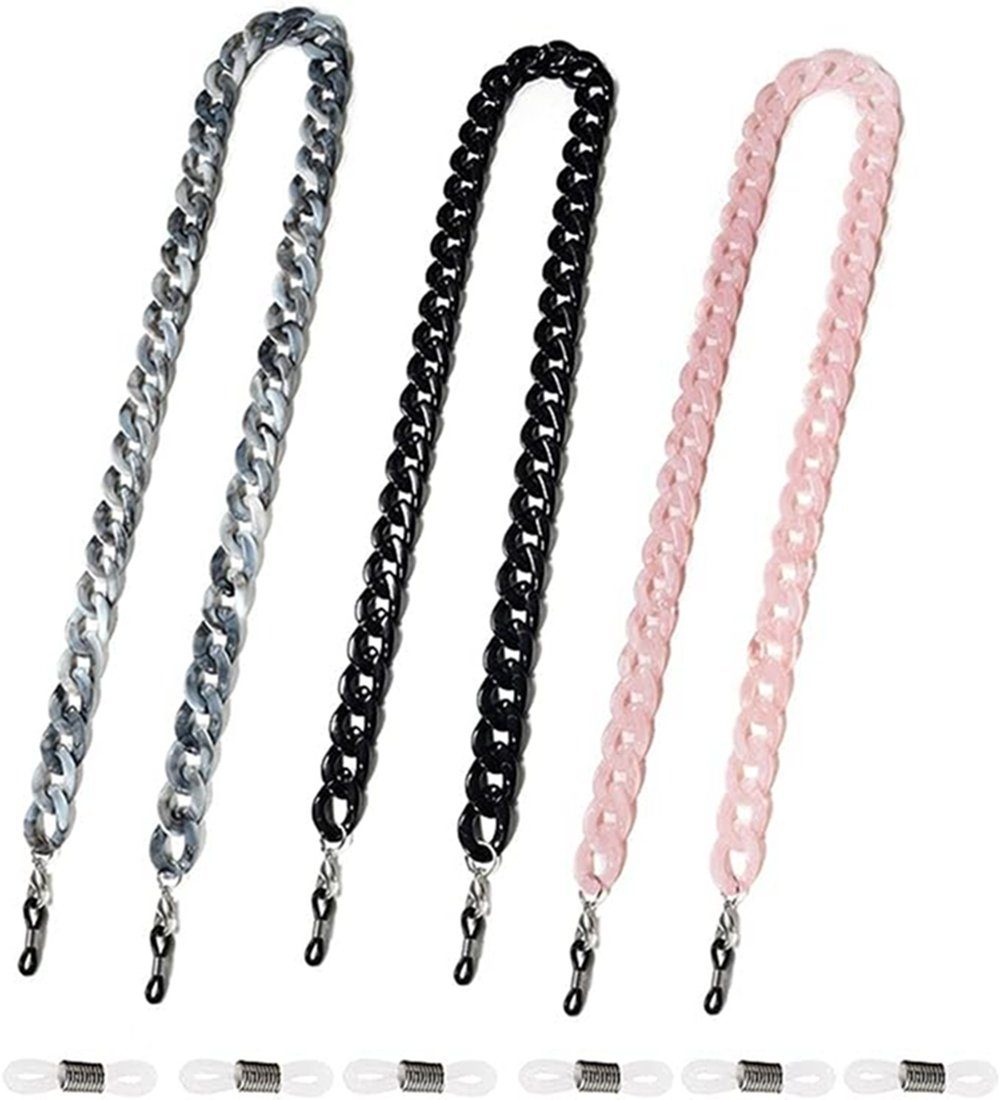 Ronner UG Brillenkette Brillenkette,3 Stück Kette für Brillen, Acryl, Ketten und Kordeln