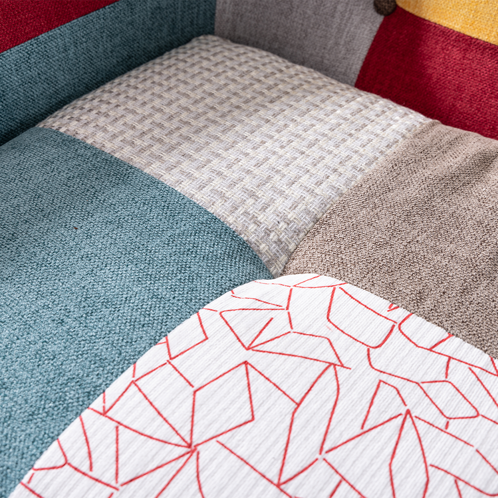 Trendstabil Skandinavischer Sessel Stoffbezug Patchwork mehrfarbig