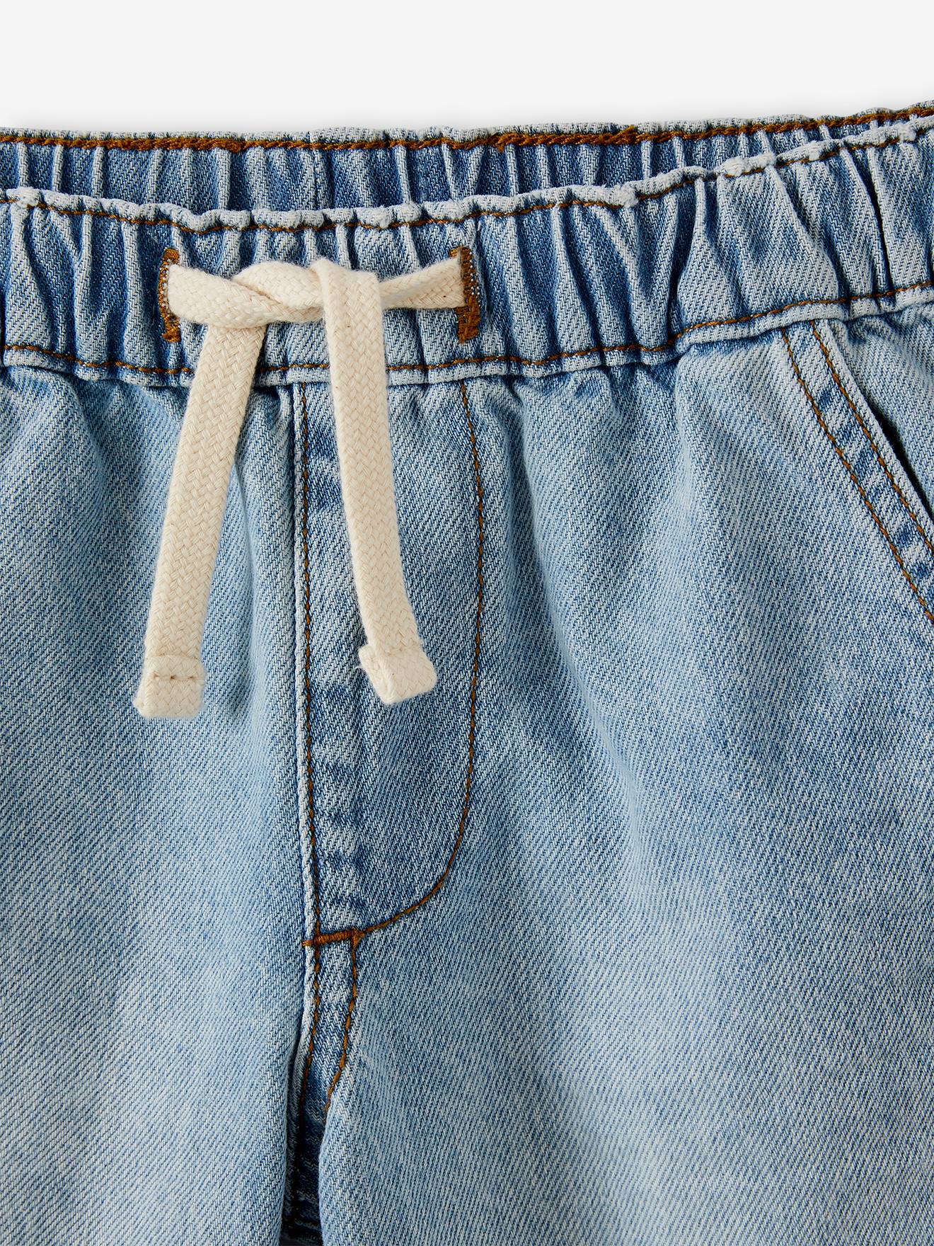 Vertbaudet Jungen Jeans-Shorts mit Schlupfbund Oeko-Tex - double stone