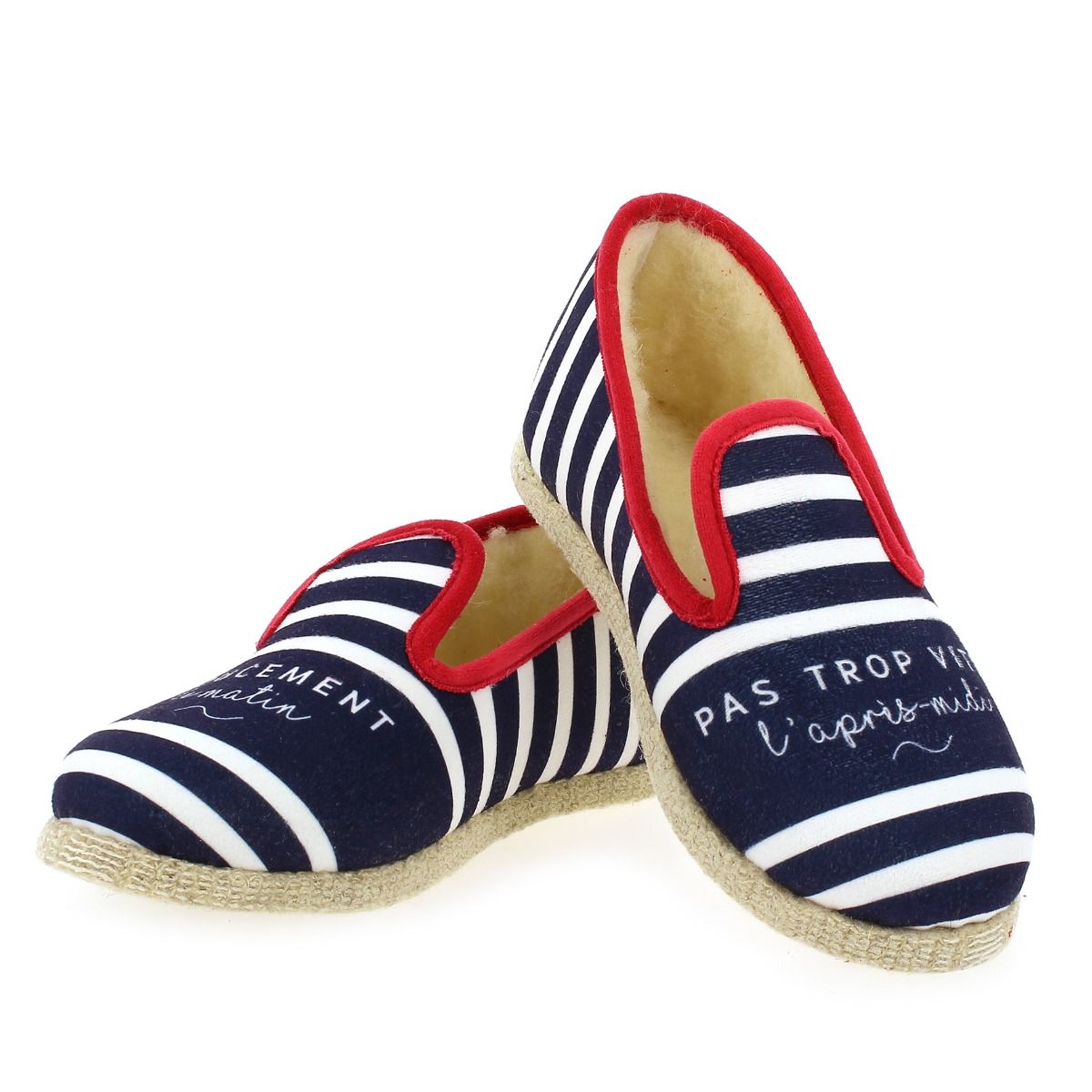 Chausse Mouton  MESSAGE - Marine rouge