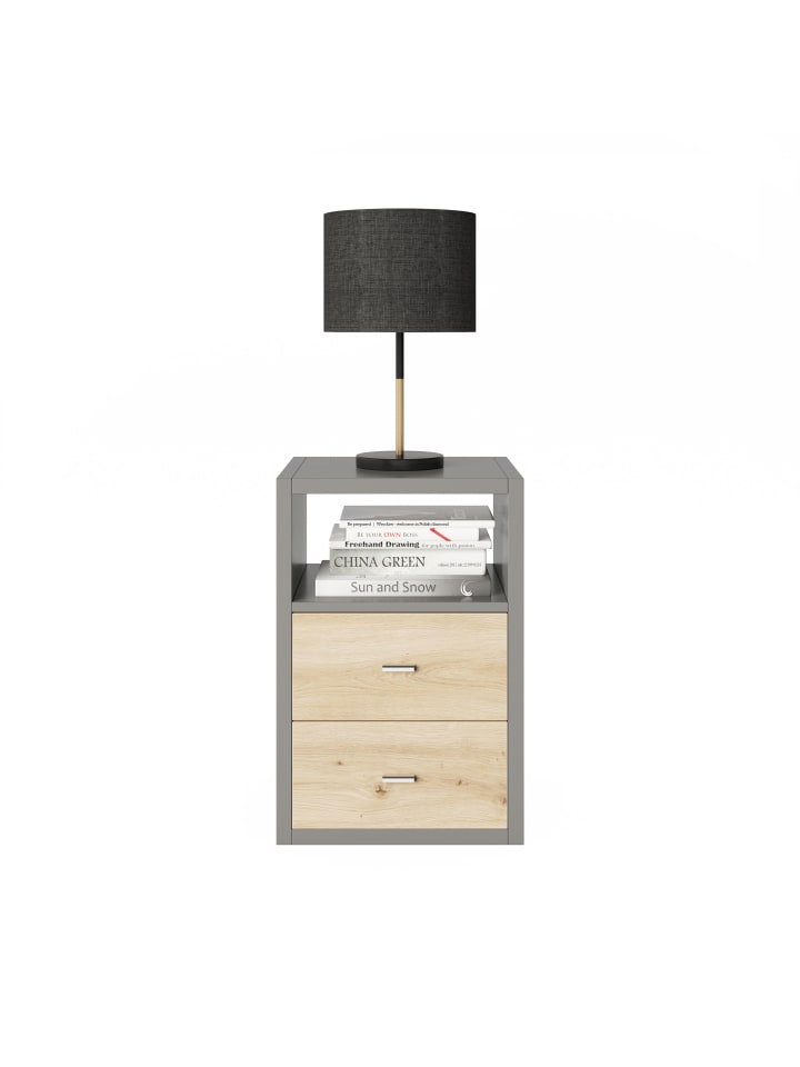 Phoenix Group AG  Fortuna - SET, Beistelltisch / Nachttisch inkl. Schubladeneinsatz, grau, B/H/T: 58x39,2x34cm günstig kaufen onesize