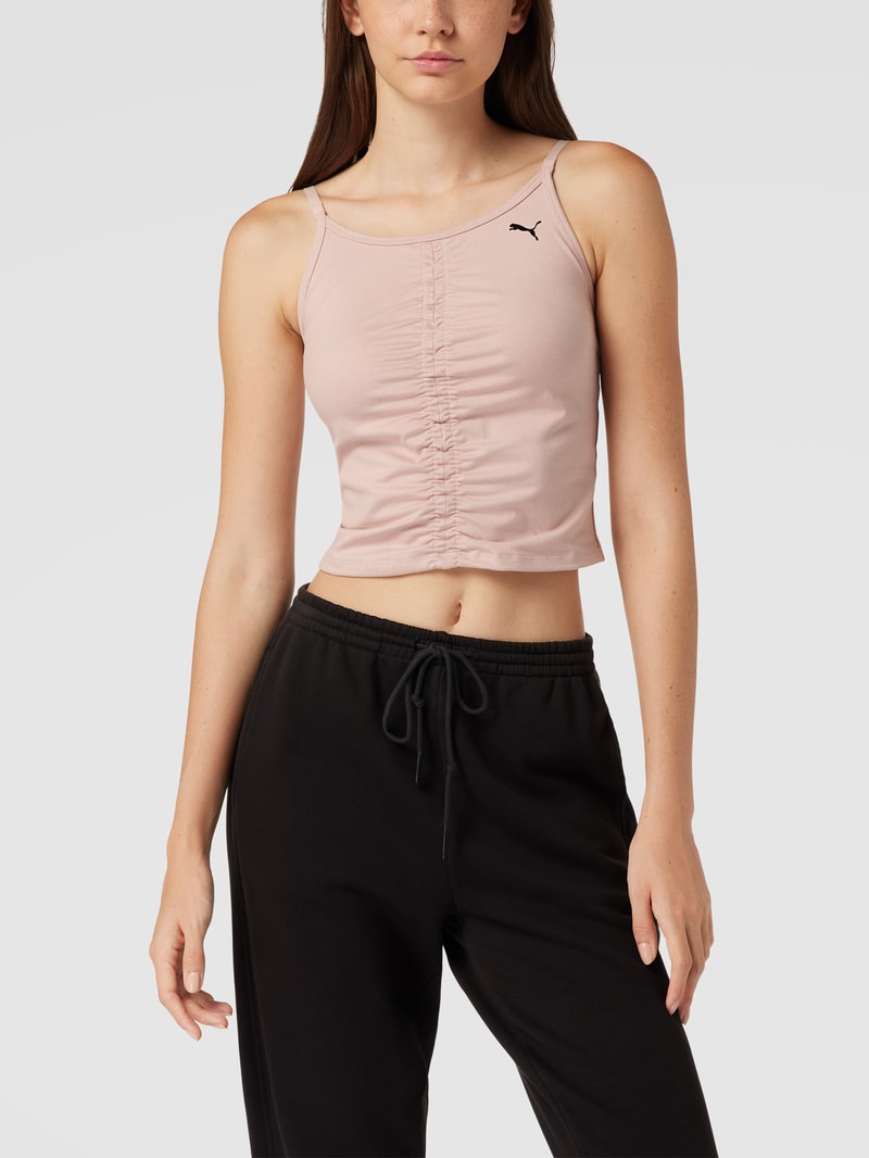 Top mit Label-Detail Modell 'STUDIO FOUNDATION RUCHED' in beige
