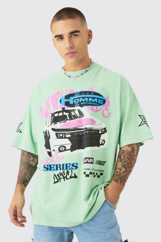 Oversize T-Shirt mit Graffiti-Print