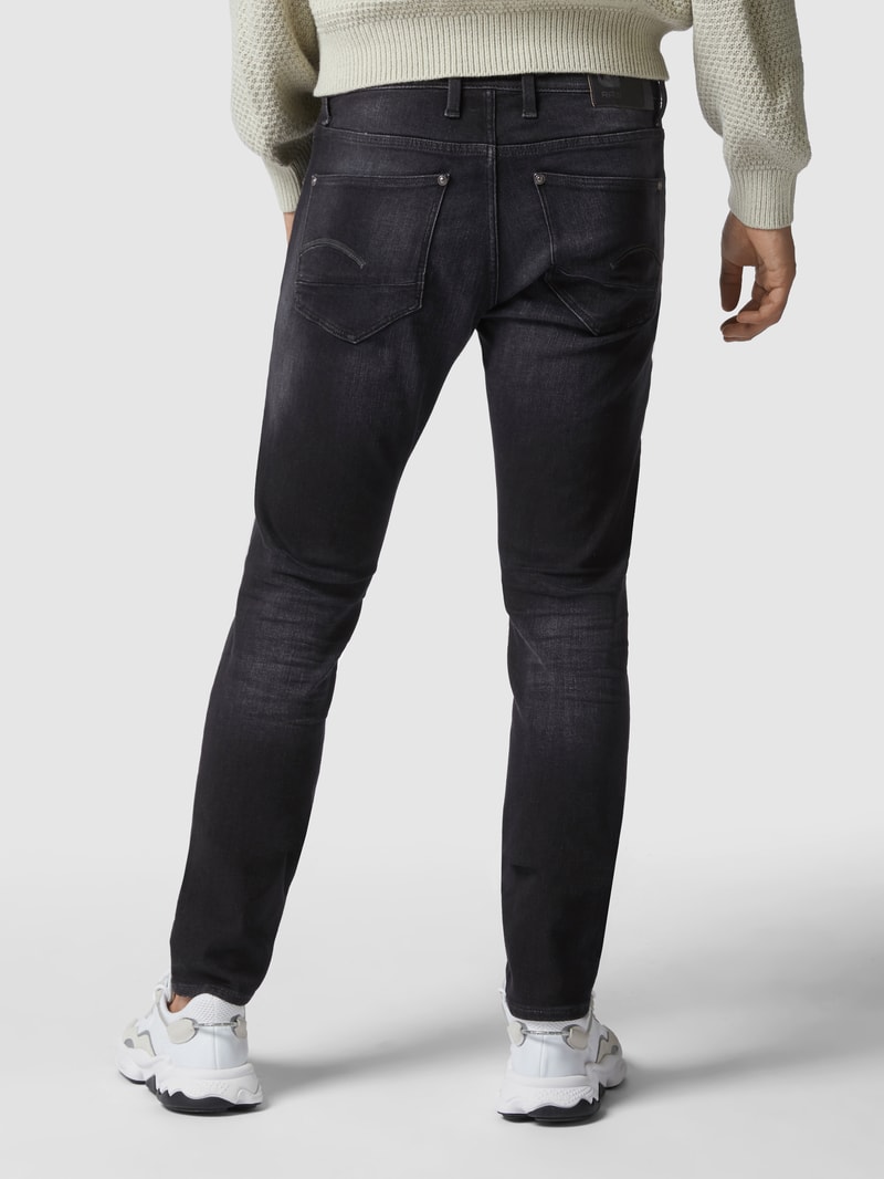 Skinny Fit Jeans mit Label-Patch in mittelgrau