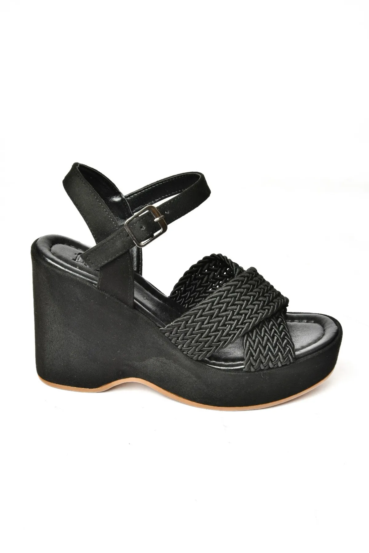 Fox Shoes  Damenschuhe aus schwarzem Wildleder mit Keilabsatz
