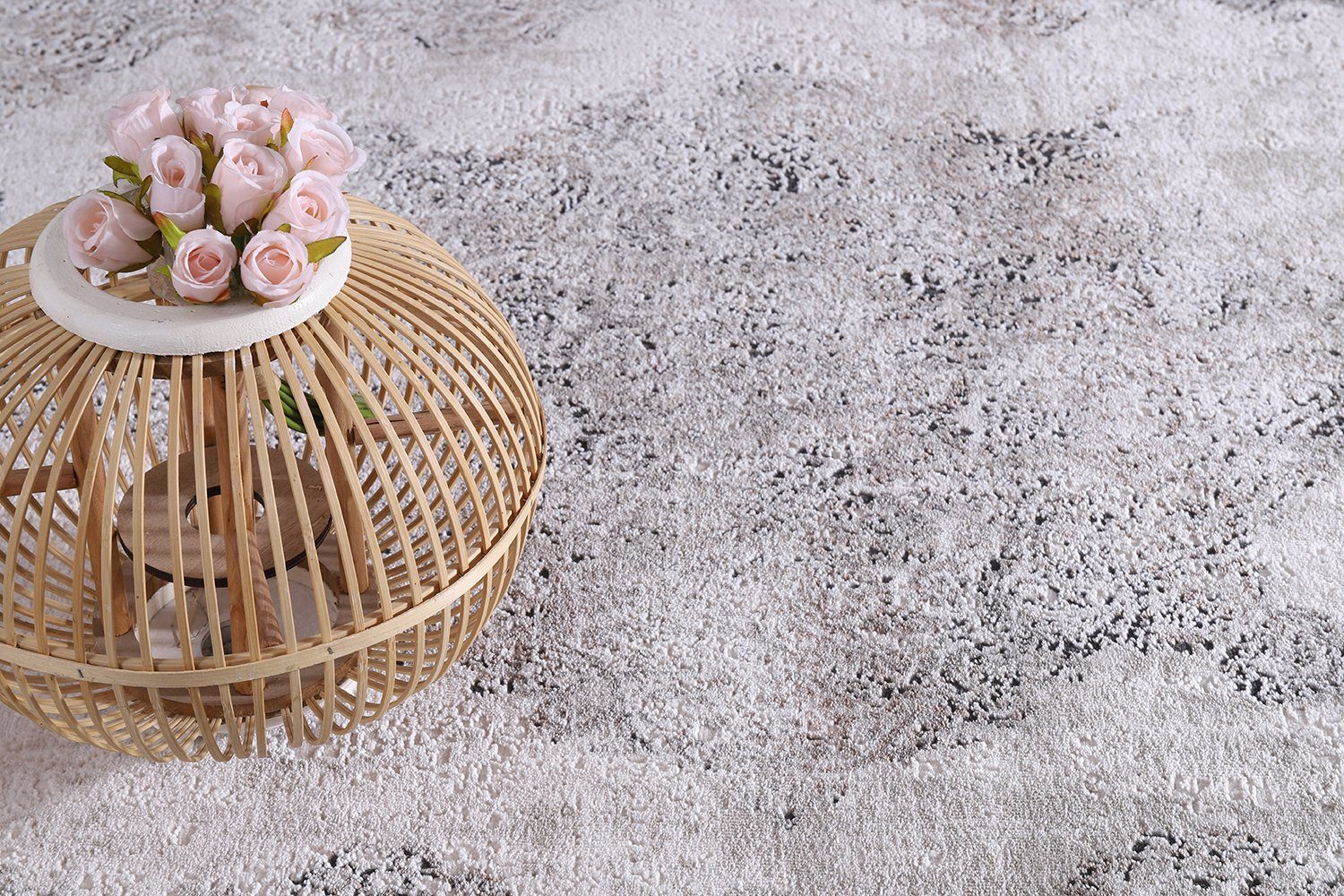 Designteppich Designer Wohnzimmer Teppich Richmond Vintage Creme Grau, Carpetilla, Rechteckig, Höhe: 10 mm, Wohnzimmer, Kurzflor, Kinderzimmer
