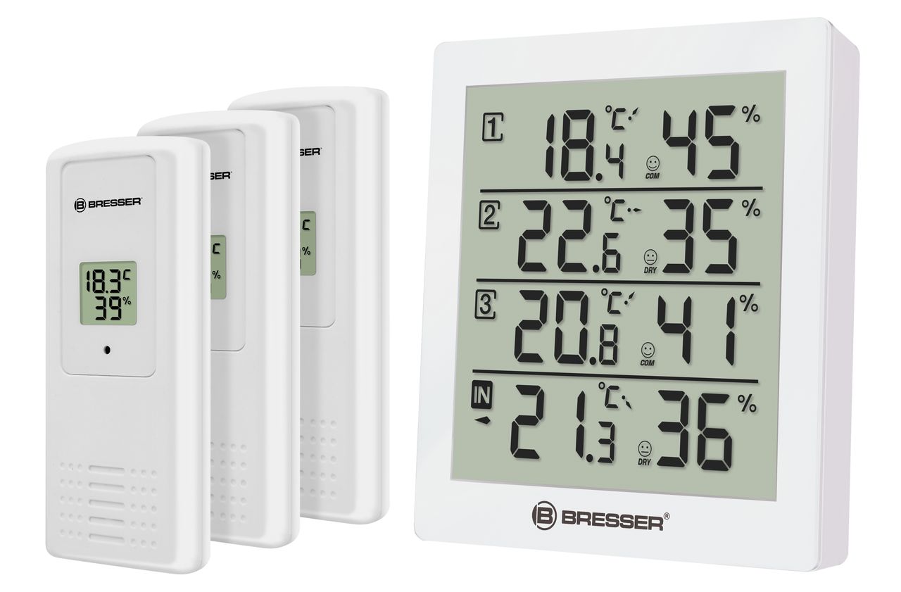 Bresser Temeo Hygro Quadro weiß