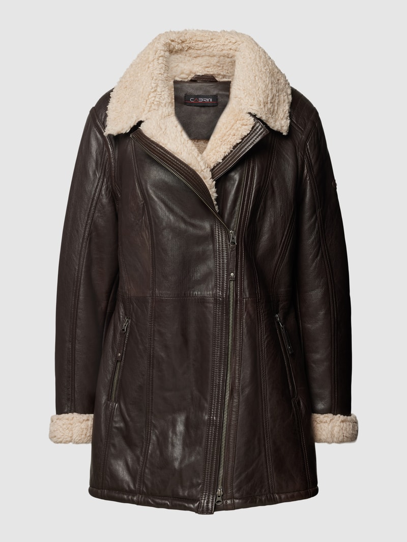 Jacke mit Reverskragen in dunkelbraun
