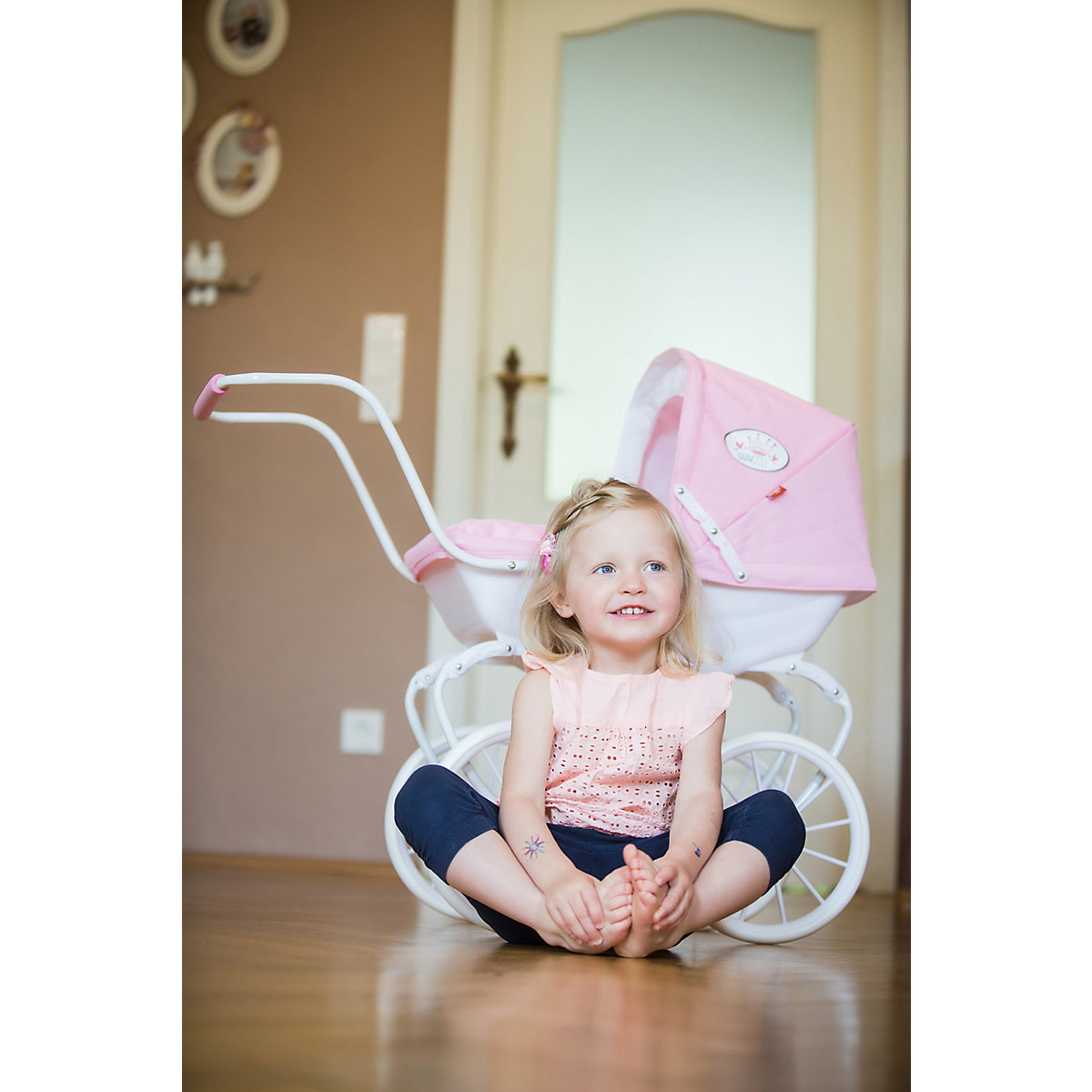 Puppenwagen Classic pram - rose/white/princess
