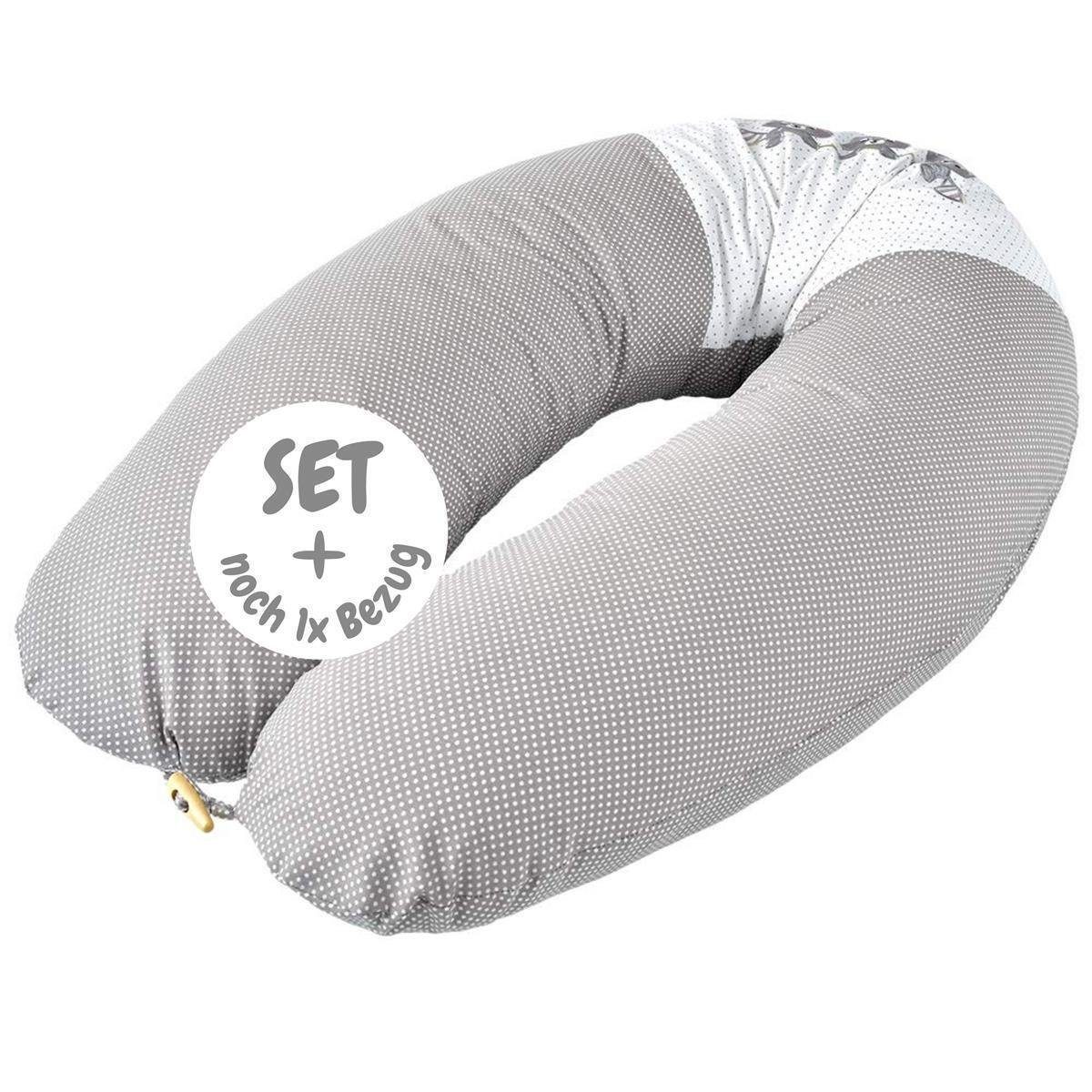 SEI Design Stillkissen Seitenschläferkissen Babynestchen Kuschelnest XXL, Spar-Set 2X Bezug, Bezug 100% Baumwolle