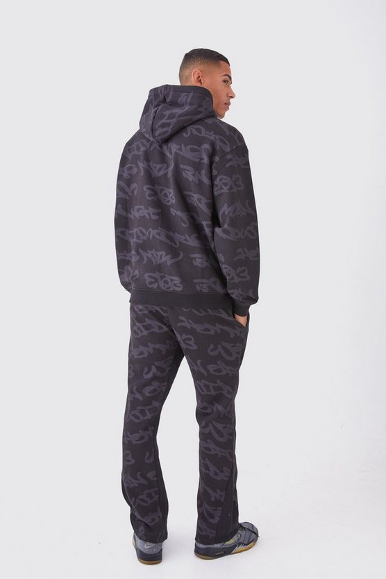 Oversize Worldwide Trainingsanzug mit Graffiti-Print