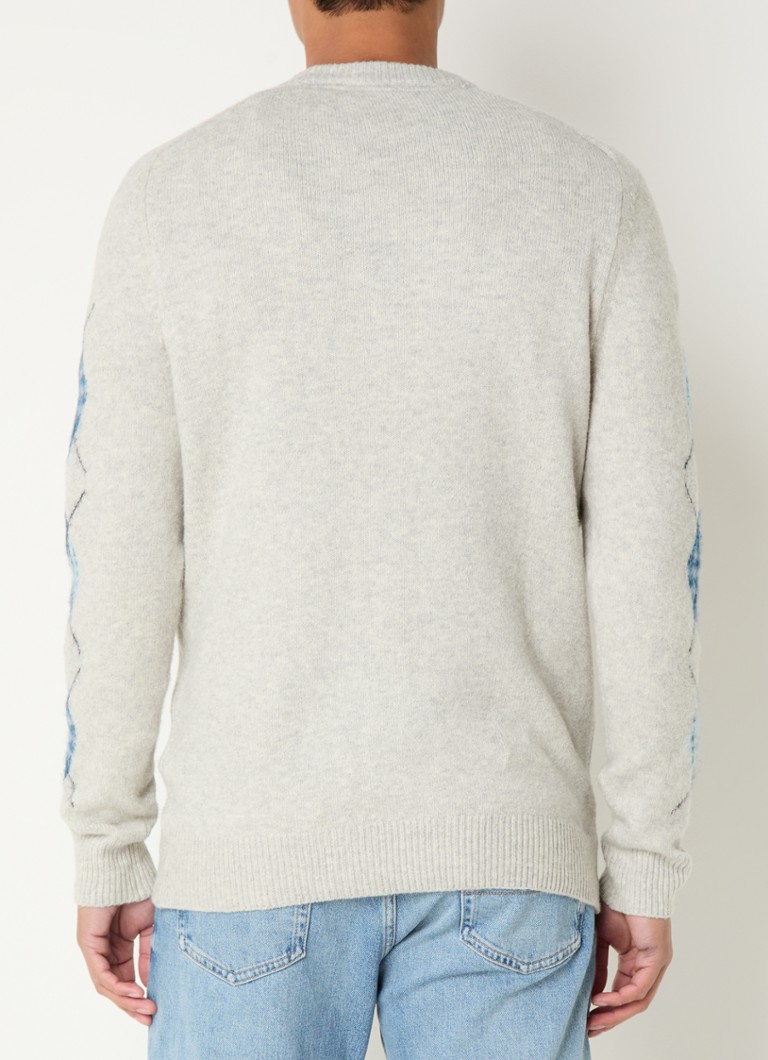 Lyle & Scott Argyle fine-knit sweater with logo embroidery