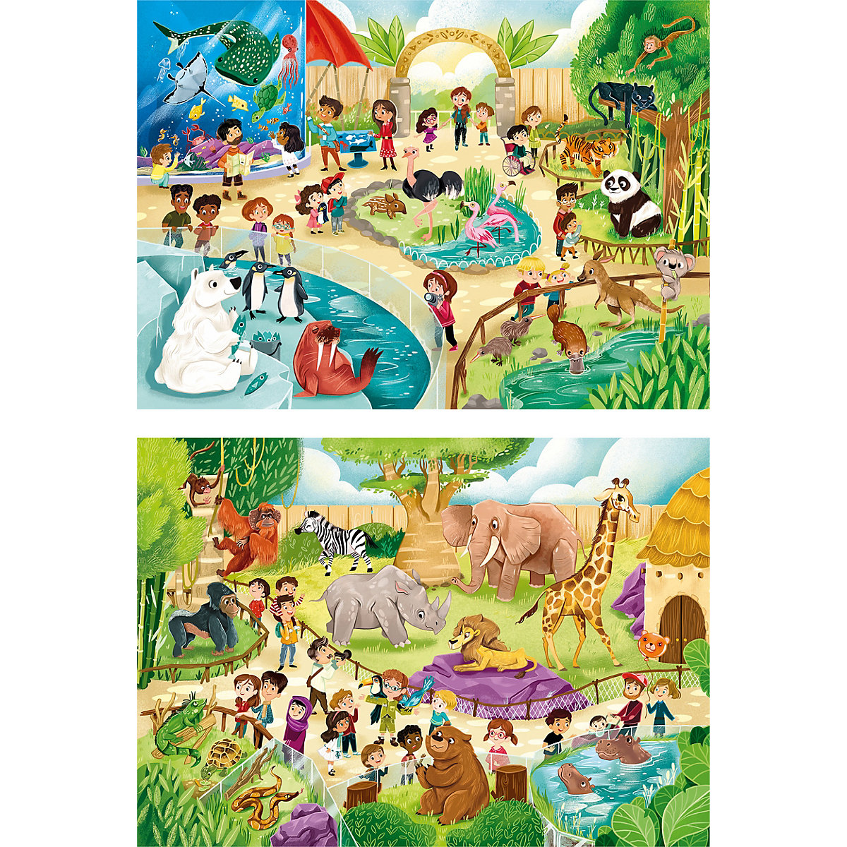 Puzzle 2x60 Teile - Zoo