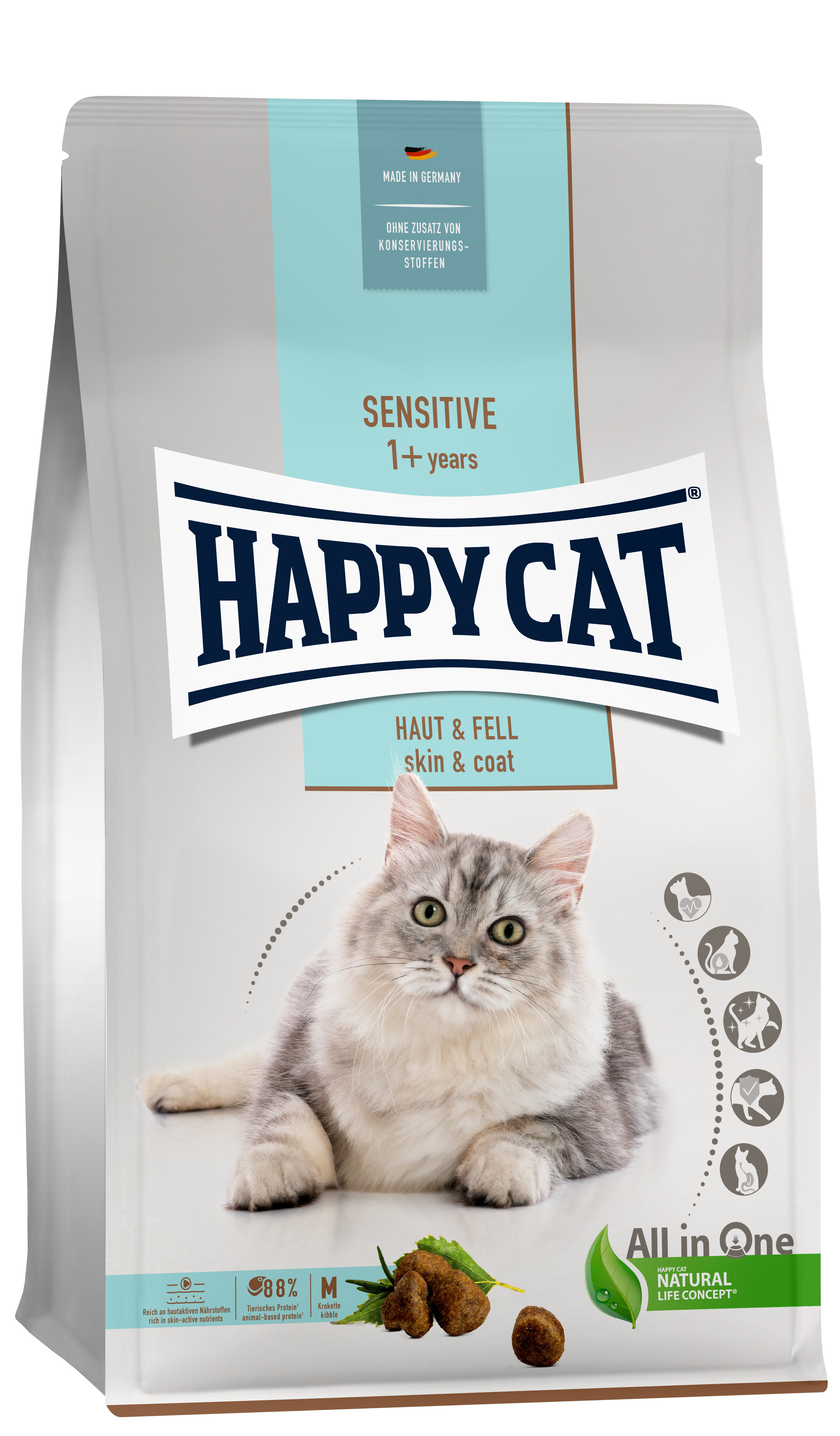 HAPPY CAT Trockenfutter HAPPY CAT Sensitive Haut & Fell 4 kg