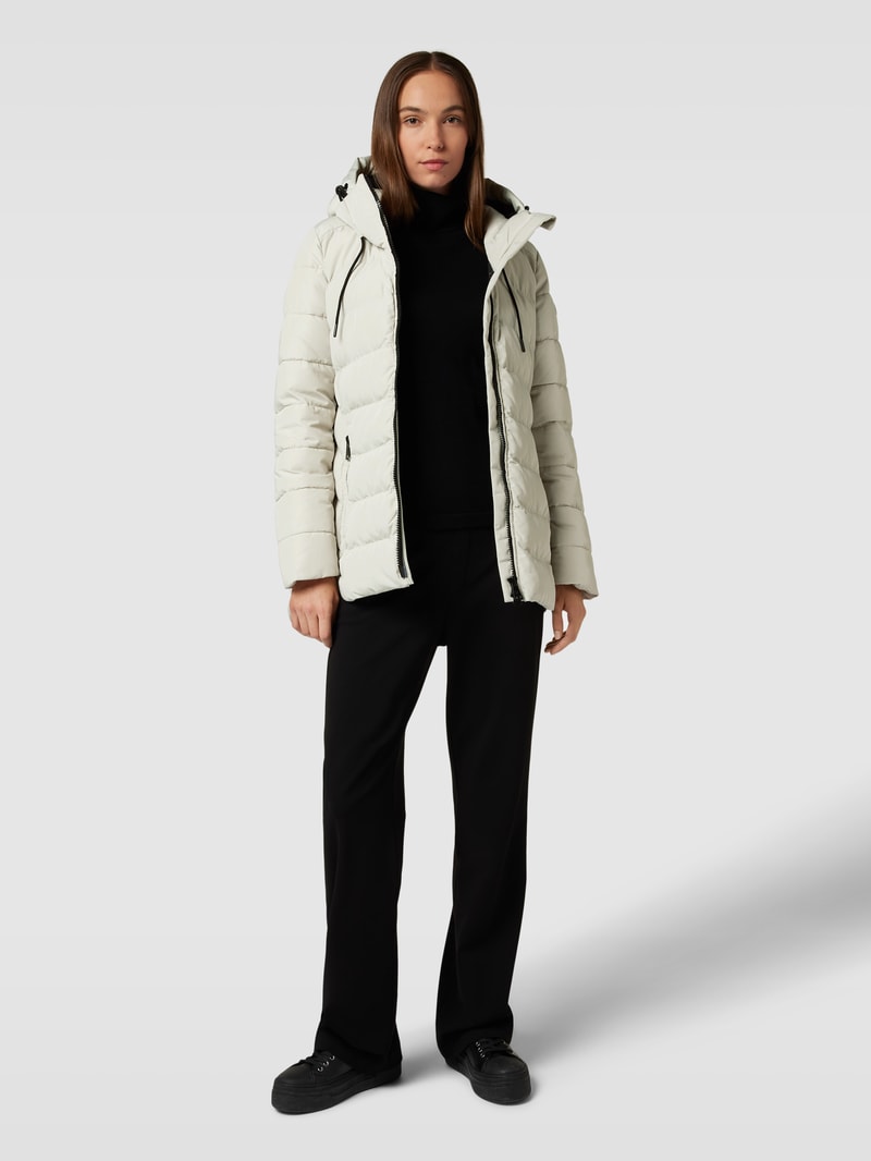 Steppjacke mit Label-Patch in weiß
