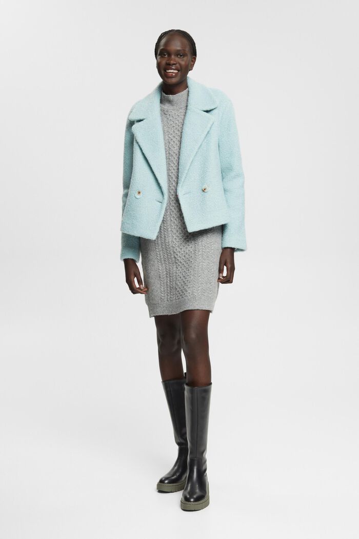 Webstoff-Jacke in Woll-Optik