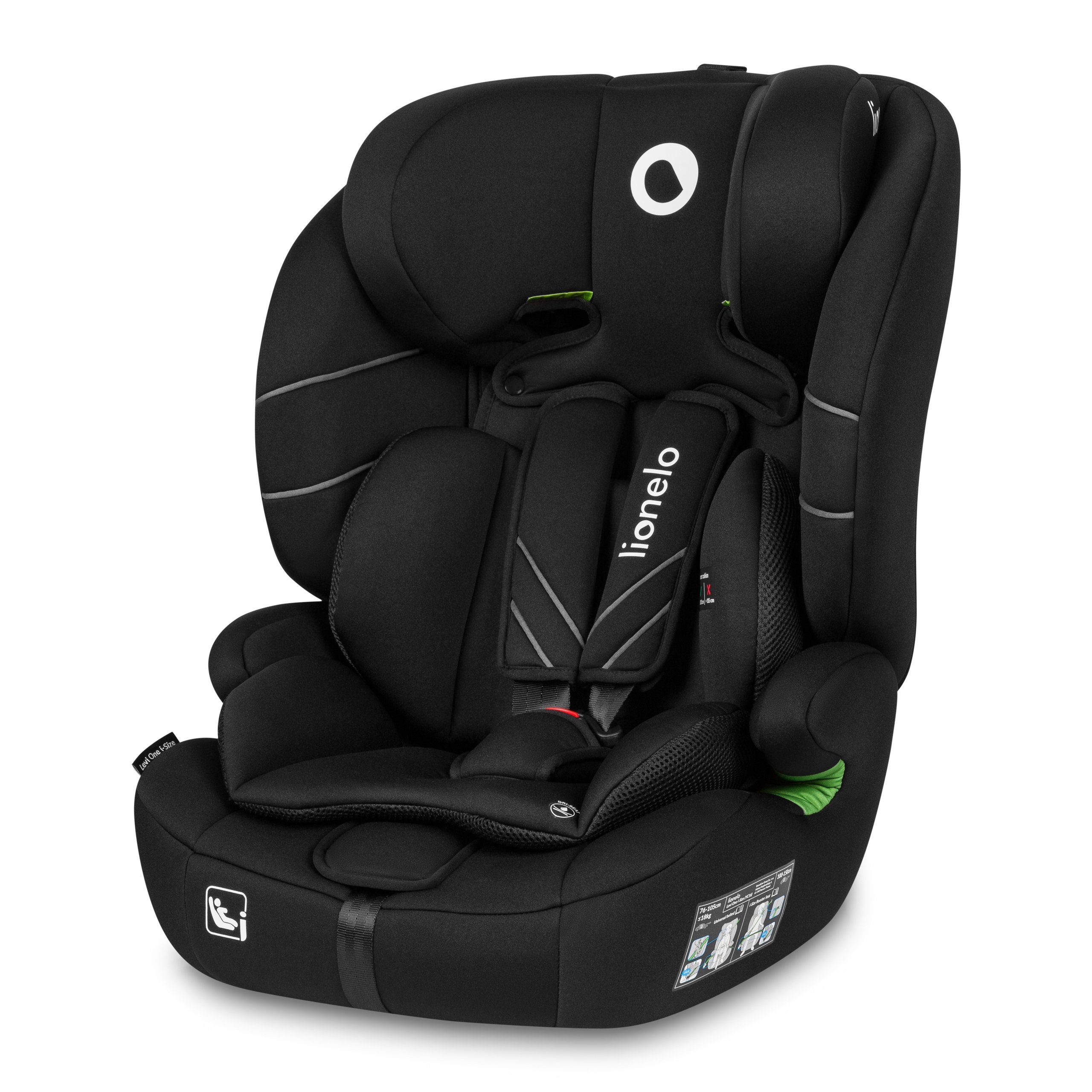 lionelo Autokindersitz LEVI ONE I-SIZE, ab: 12 Monaten, bis: 12 Jahren, ab: 9,00 kg, bis: 36,00 kg, (Set), i-Size R129 / Memory Foam / Dri-Seat