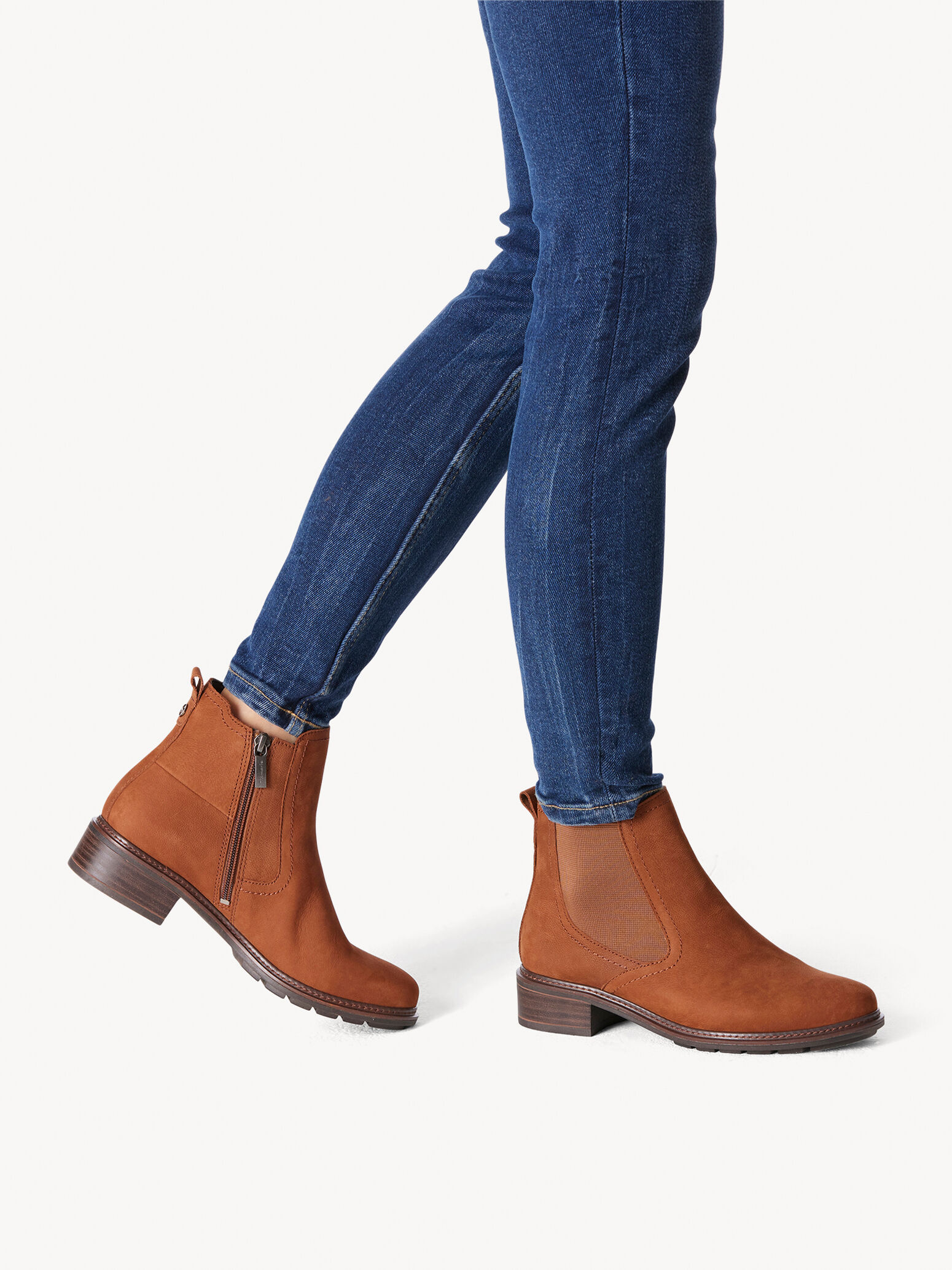 Bottine Chelsea en cuir - marron