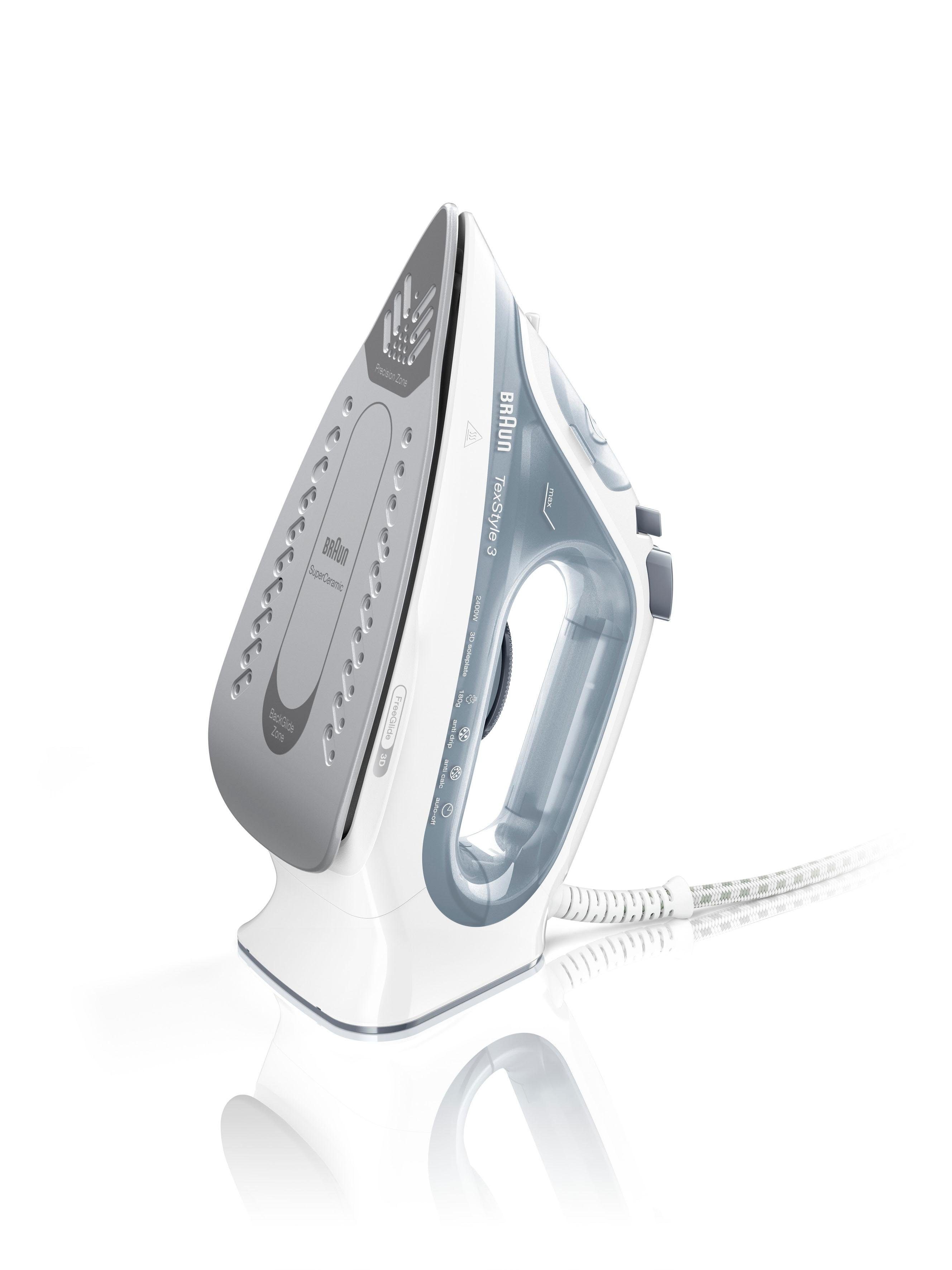 Braun Dampfbügeleisen TexStyle 3 SI 3054 GY, 2400 W, Anti-Kalk-System
