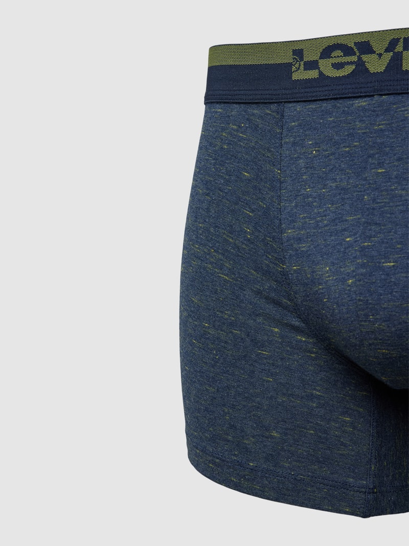 Boxershorts mit Label-Bund Modell 'INJECTED' im 2er-Pack in blau meliert
